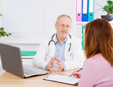 doctor patient discussing treatment options